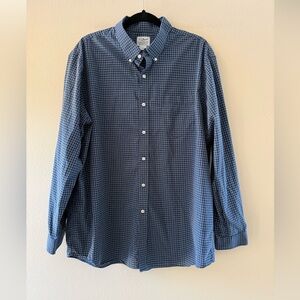 L.L. Bean Navy Checkered Button-Down Shirt